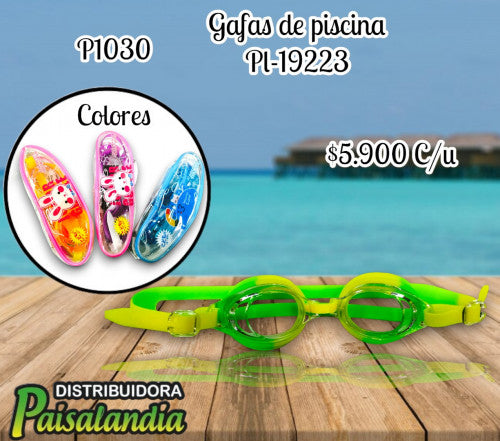 Gafas de piscina con estuche colores surtidos PL-19223 (UND)