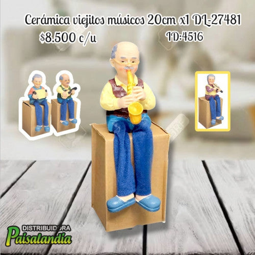 Cerámica viejitos músicos 20 cm DL-27481 (UND)