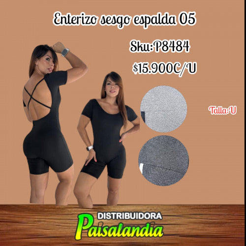 Enterizo sesgo espalda dama 05