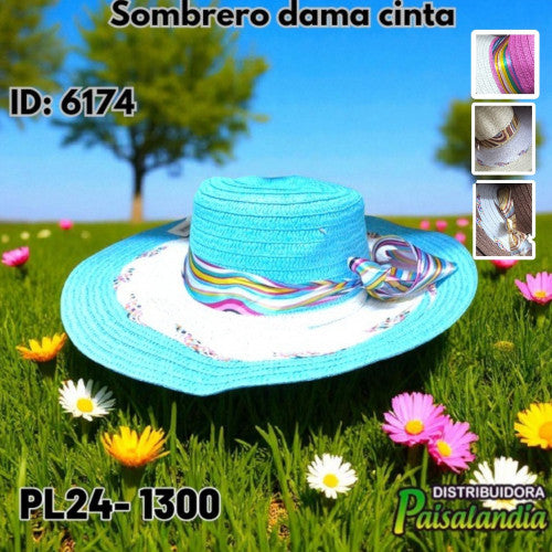 Sombrero dama cinta PL24-1300 30x30 cm (UND)
