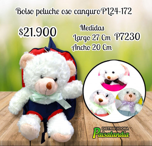 Bolso peluche oso canguro PL24-172