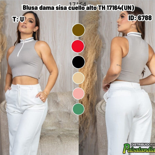 Blusa dama sisa cuello alto TH 17164(UN)