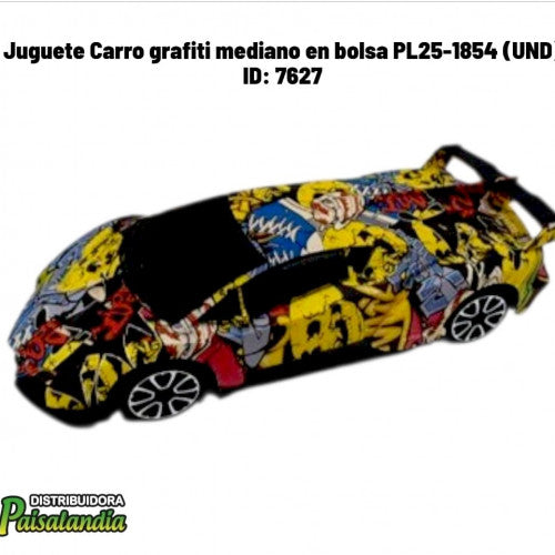 Juguete Carro grafiti mediano en bolsa PL25-1854 (UND)