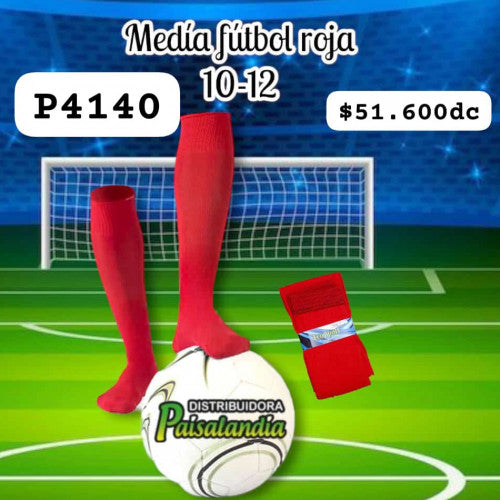 Media de futbol roja adulto 10-12 (DC)
