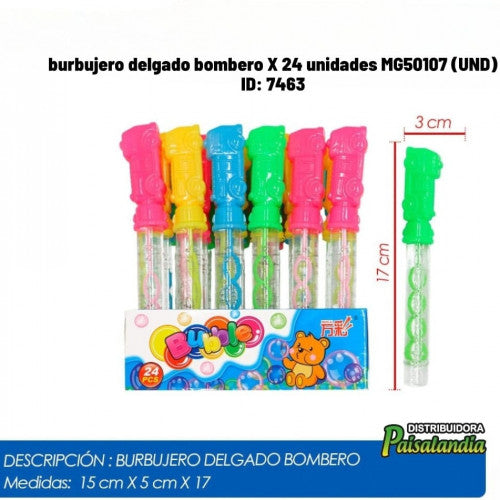 burbujero delgado bombero X 24 unidades MG50107 (UND)