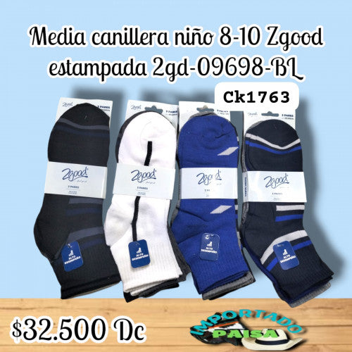 Media canillera niño 8-10 Zgood estampada 2GD-09698-BL