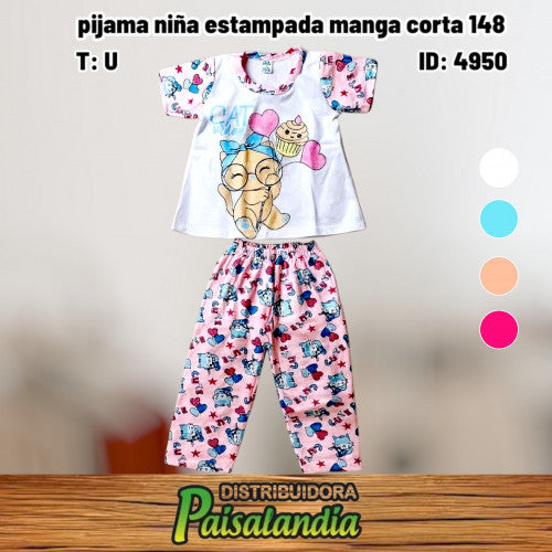 pijama niña estampada manga corta 148 (UND)