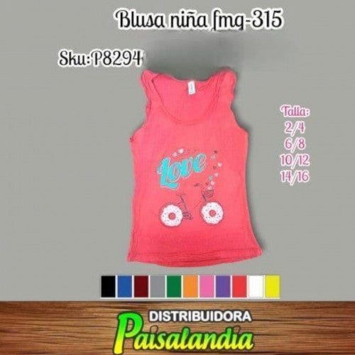Camisa niña zurcida estampada fmg315 (DC)