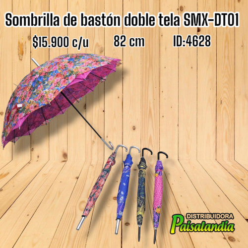 Sombrilla de bastón doble tela SMX-DT01 (UND)