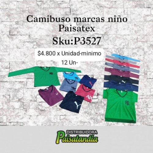 Camibuso marcas niño paisatex (DC)