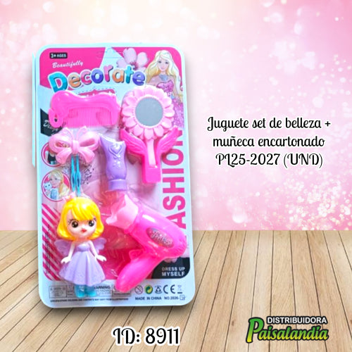Juguete set de belleza + muñeca encartonado PL25-2027 (UND)