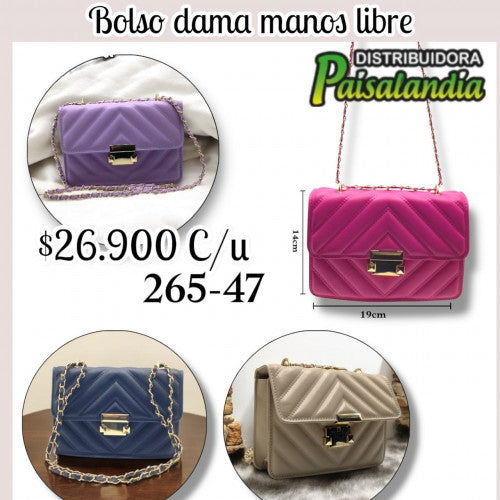 Bolso mano libre dama colores surtidos 265-47 (UND)