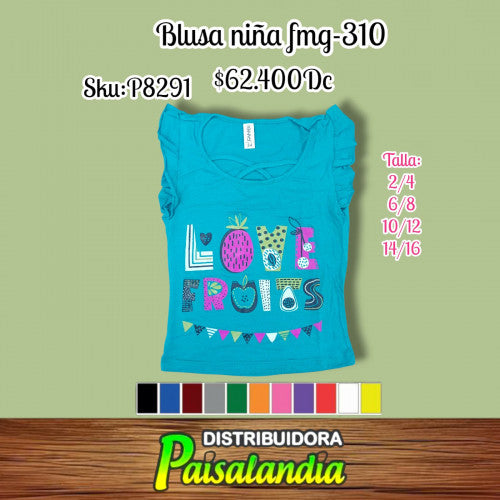 Blusa niña minimanga zurcida fmg310