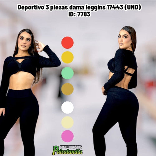 Deportivo 3 piezas dama leggins 17443 (UND)