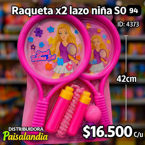 Juguete raqueta x2 lazo niña 42 cm S094 (UND)