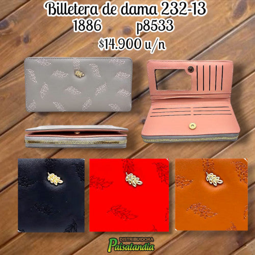 Billetera de dama colores surtidos 232-13 (UND)