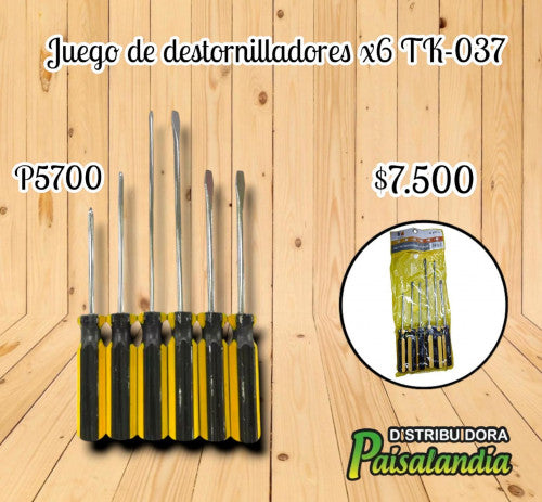 Juego de destornilladores x6 TK-037