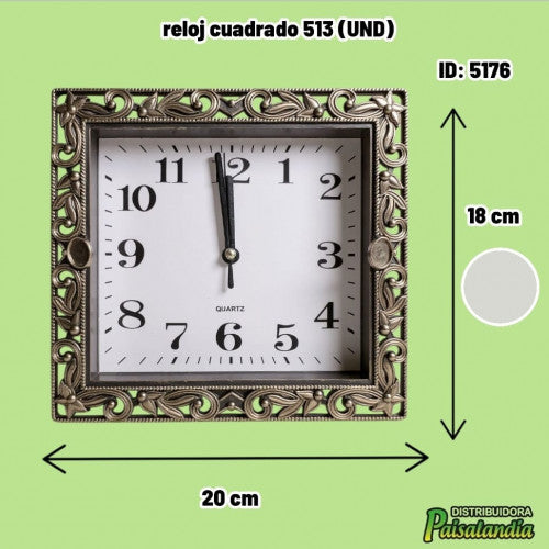 reloj cuadrado 513 (UND)