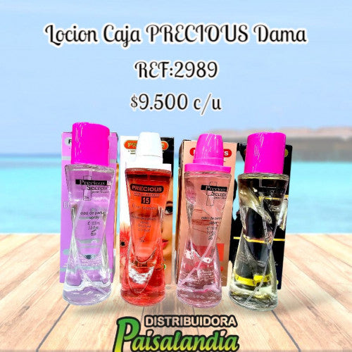 Loción caja PRECIOUS fragancias surtidas dama (UND)