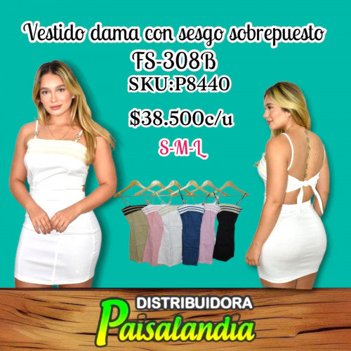 Vestido con sesgo sobrepuesto FS-308B