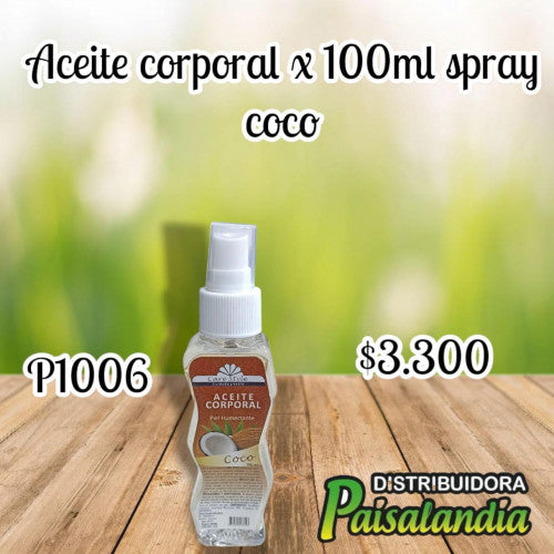 Aceite corporal x100 ml spray coco (UND)