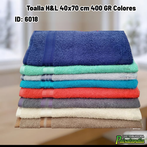 Toalla H&L 40x70 cm 400 GR Colores (UND)