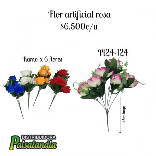 Flor artificial ramo x6 35 cm PL24-124 (UND)