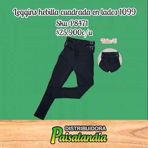 Leggins hebilla cuadrada a los lados 1099