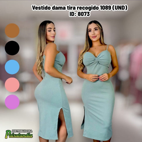 Vestido dama tira recogido 1089 (UND)