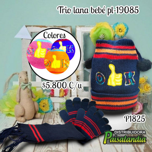 Trío lana bebé pl-19085 (UND)