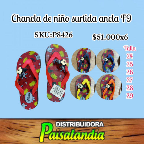 Chancla de niño surtida talla 24-29 ANCLA-F9 (SOLO VENTA X 6 UNIDADES)