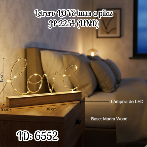 Letrero LOVE luces a pilas JP-2254 (UND)