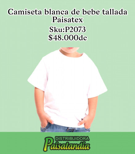 Camiseta blanca de bebe tallada