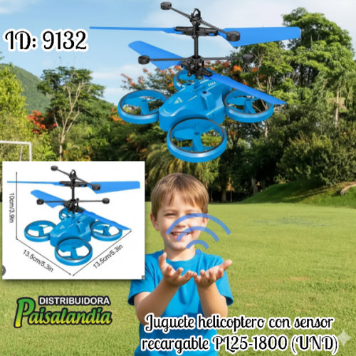 Juguete helicoptero con sensor recargable PL25-1800 (UND)