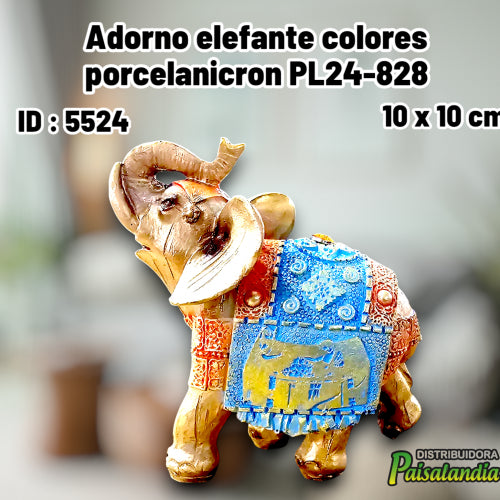 Adorno elefante colores porcelanicron PL24-828 (UND)