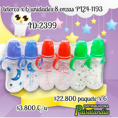 Teteros x6 unidades 8 onzas (X6 UND)