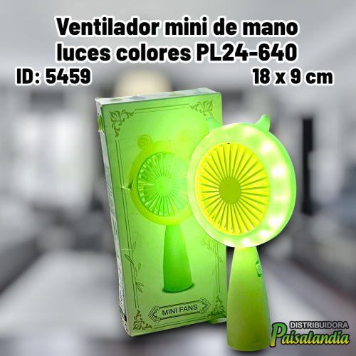 Ventilador mini de mano luces colores PL24-640 (UND)