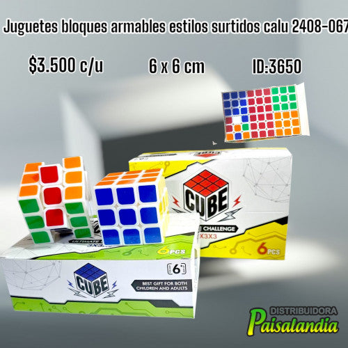 Juguete bloques armables estilos surtidos calu 2408-067 (UND)
