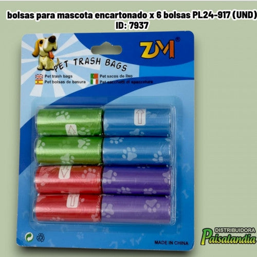 bolsas para mascota encartonado x 6 bolsas PL24-917 (UND)