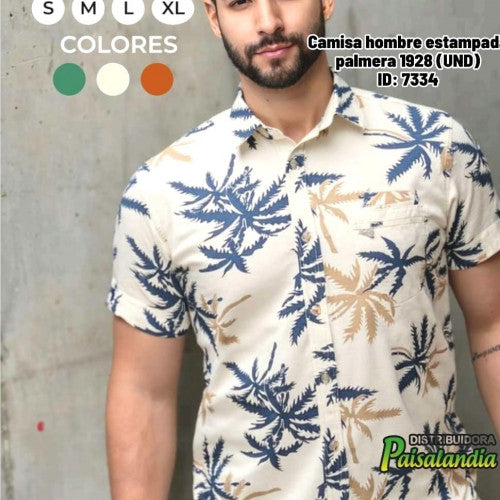 Camisa hombre estampada palmera 1928 (UND)