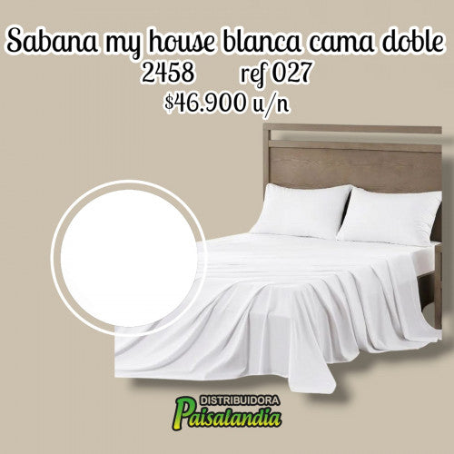 Sabana my house blanca cama doble (UND)