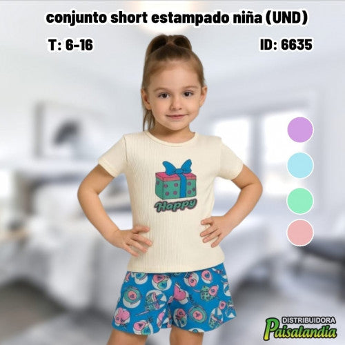 conjunto short estampado niña (UND)
