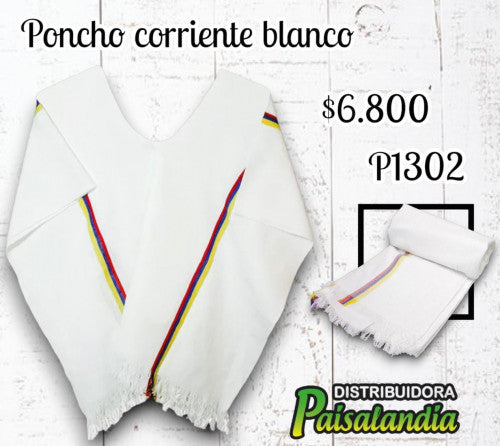 Poncho corriente blanco