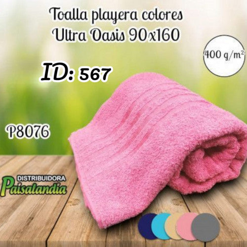 Toalla playera colores surtidos Ultra Oasis 90x160 cm 400 gr (UND)