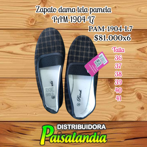 Zapato de dama tela pamela talla 36-41 PAM-1904-L7 (SOLO VENTA X 6 UNIDADES)