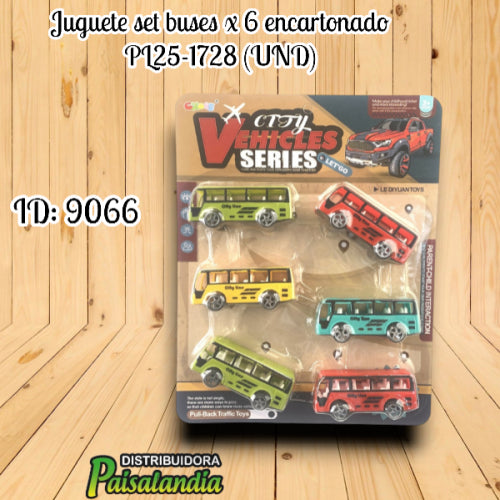 Juguete set buses x 6 encartonado PL25-1728 (UND)