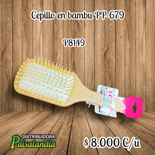 Cepillo cabello en bambú PP-679 (UND)