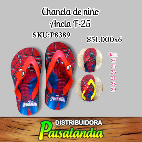 Chancla niño 24-29 ANCLA-F25 (SOLO VENTA X 6 UNIDADES)