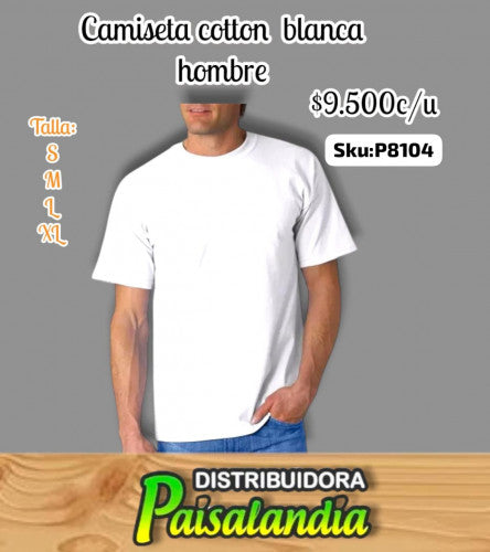 Camiseta cotton blanca hombre