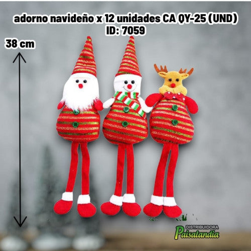 adorno navideño x 12 unidades CA QY-25 (UND)